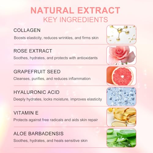 LAVONE Eye Mask - 30 Pairs Rose Under Eye Patches Skin Care Products,Eye Masks Skincare for Dark Circles and Puffiness, Reduce Wrinkles, Eye Bags and Fine Lines, for Women and Man