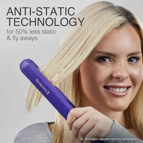 Remington 1" Flat Iron, Hair Straightener with Anti-Static Technology, 30-Second Heat Up & 60 Minute Auto Shut-Off, 30% Longer Ceramic Floating Plates, Titanium + Ceramic Coating