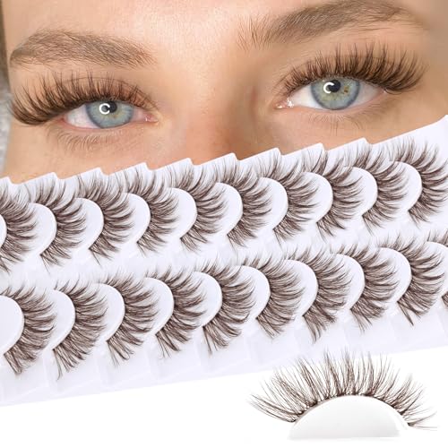 Dark Brown Wispy Lashes 16mm Cat Eye Faux Mink
