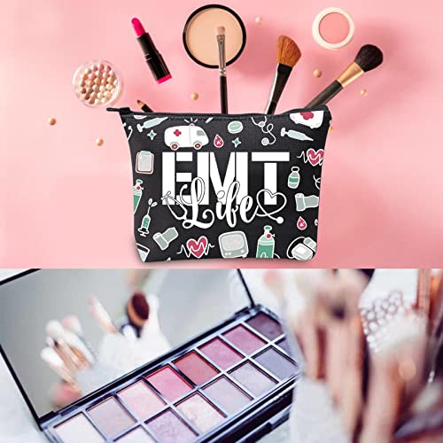 WCGXKO Emergency Medical Technician Gift Paramedic Gift Emt Life Zipper Pouch Makeup Bag (EMT LIFE)