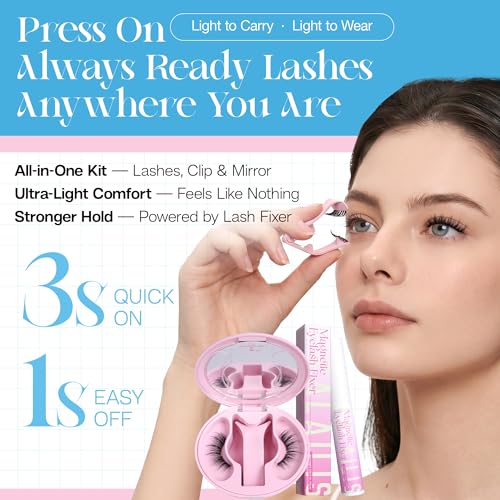 CALAILIS Magnetic Eyelashes Kit with Applicator - Soft & Reusable