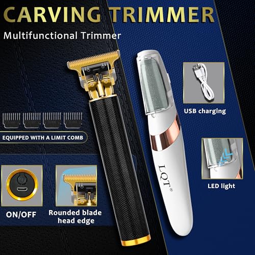 Hair Clippers for Men with LED Display, Beard Trimmer Set, 5-Piece Professional Grooming Kit Includes Hair Clipper, Beard Shaver, Nose Trimmer, Detail Trimmer & Foot Grinder for Home Use