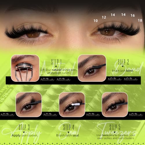 Newcally Mink Lash Clusters D Curl 10-20MM Wispy