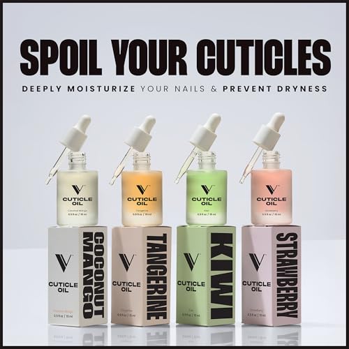 V Beauty Pure Cuticle Oil - Non-Greasy Strawberry Nail Care Oil (15ml)
