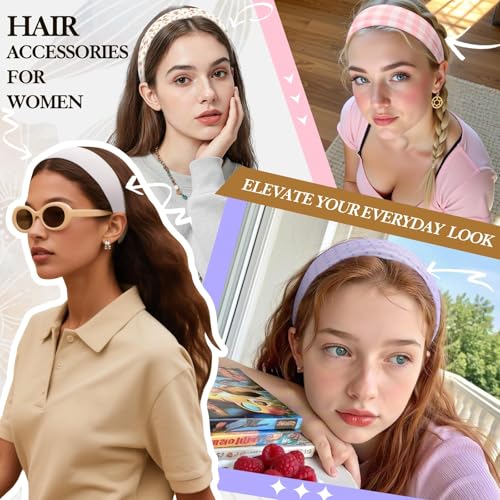 Women's Headbands 8-Pack Set with Floral & Polka Dot Patterns
