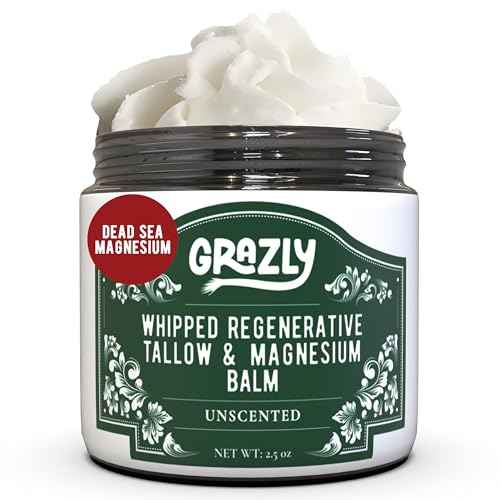 Whipped Beef Tallow for Skin w/Dead Sea Magnesium, Manuka Honey & Jojoba Oil - Grass Fed Beef Tallow Balm - Body & Face Moisturizer for Dry, Sensitive Skin - Unscented - 2.5oz
