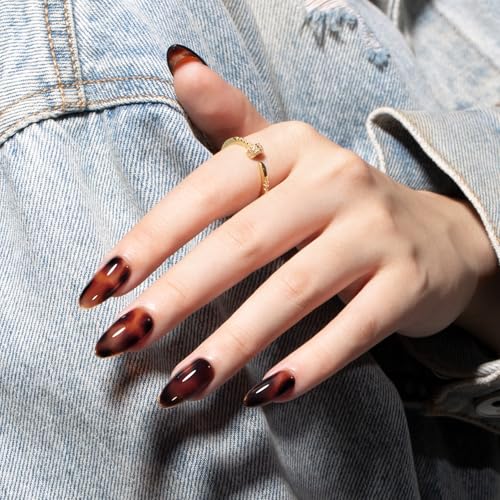 MAYCHAO Jelly Sheer Gel Nail Polish - Translucent Amber Tortoise (15ml)
