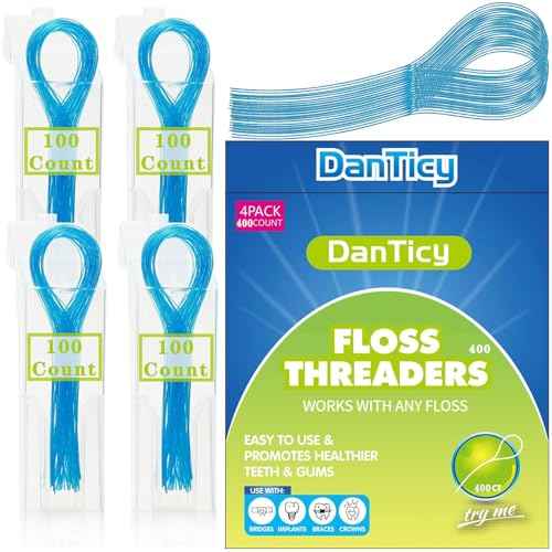 Floss Threaders Dental Floss Threader for Braces Bridges 400PCS(4Pack)
