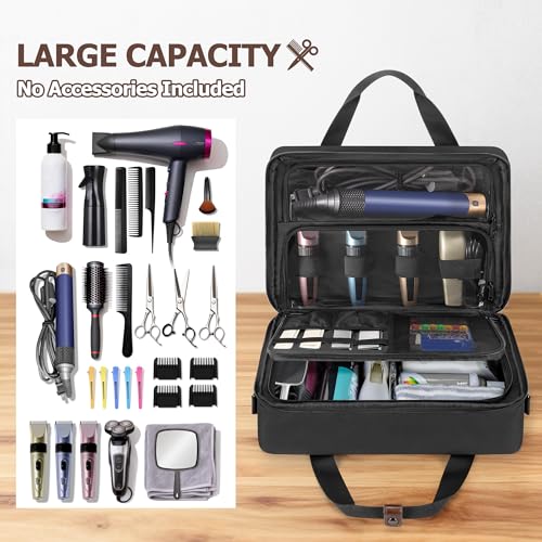 BAFASO Barber Carrying Case with Clipper Holders - 16.5" Black