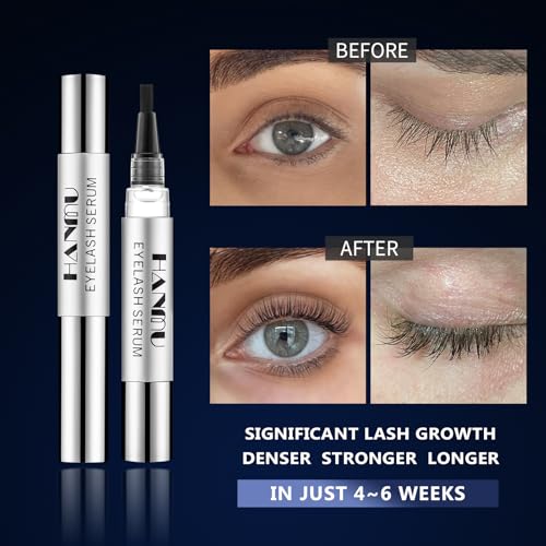 HANMU Eyelash Growth Serum, Non-Irritating Eye Lash Serum,For Rapid Enhancement of Eyelash Growth - Fuller, Faster, Longer, Premium Lash Enhancer-4ml