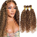Honey Blonde P4/27 Water Wave Human Hair Bundles 14-18 Inch