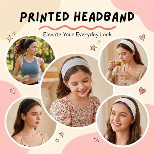 6 Pcs Women's Elastic Hair Headbands - Fashionable Non-Slip Hair Accessories