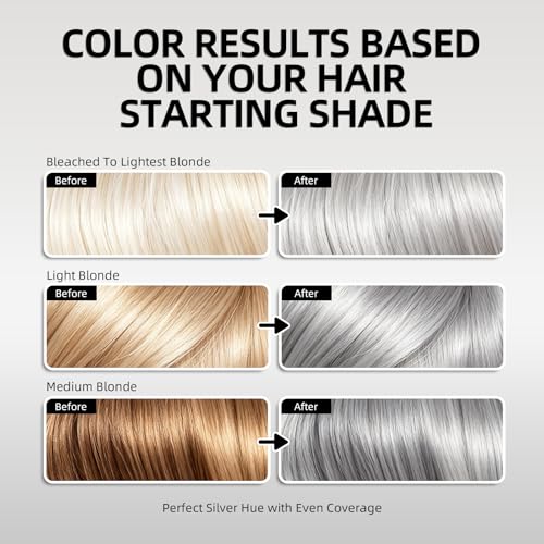 Silver Hair Dye for Bleached Blonde – 2-in-1 Color & Care