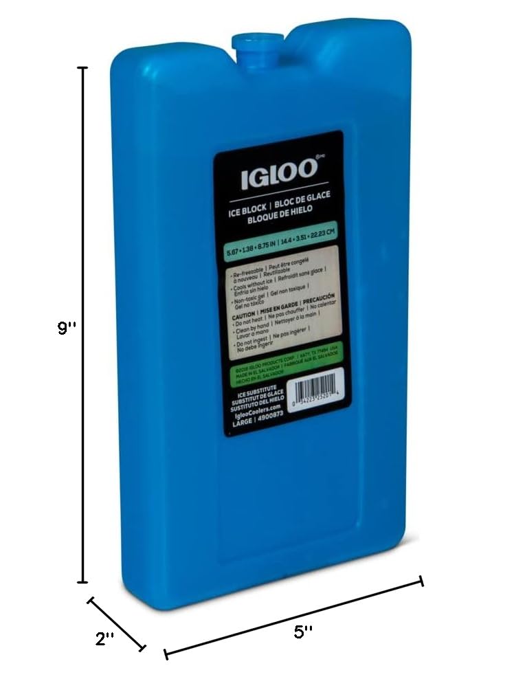 Igloo Maxcold Ice Blocks, Reusable Ice packs for Coolers, Freezer Pack, Cold Packs for Coolers, Long lasting Ice Blocks