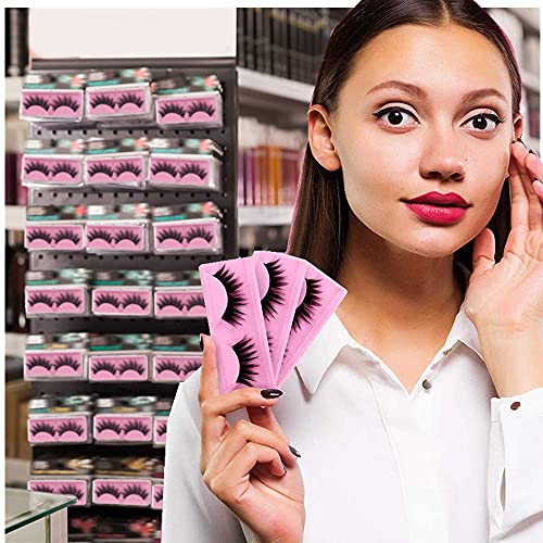 50Pcs False Eyelash Case Lash Boxes Packaging Wholesale Eyelash Holder Storage Box Empty Plastic Case Unit Container Makeup Organizer for Cosmetic Tools(Pink3.26* x 1.22 x 0.39in)