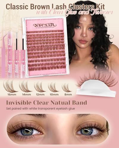 Brown Wispy Lash Clusters Kit - 144pcs DIY Eyelash Extensions