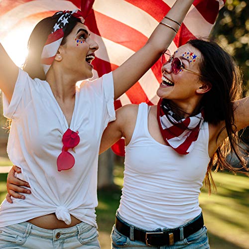 4th of July Face Gems - 6 Patriotic Rhinestone Stickers