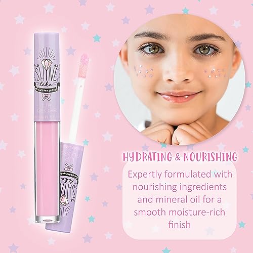 EXPRESSIONS 14pc Lip Gloss for Girls - Glossy Lip Gloss Tubes | Non Toxic Lip Gloss Set - Unicorn Princess Birthday Party Favors Kids Makeup