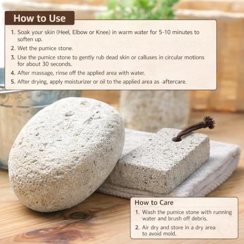Natural Pumice Stone - Ergonomic Callus Remover for Feet & Elbows