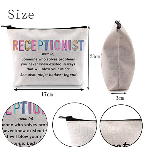 POFULL Receptionist Gift Receptionist Definition Cosmetic Bag Clerical Worker Gift (Receptionist Cosmetic Bag)