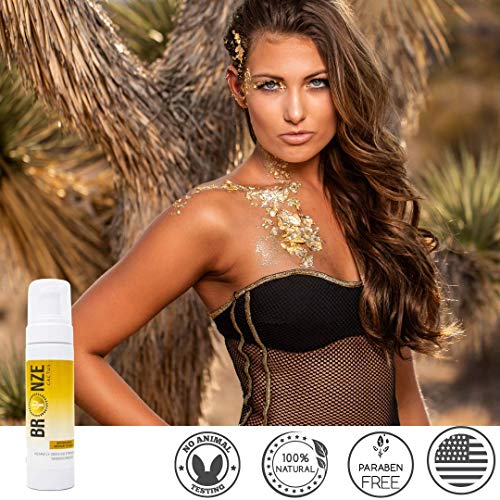 Bronze Cactus Caramel Cream Tanning Mousse | Easy Application & Instant Gratification | Dries Immediately Without Leaving You Sticky | Non-Scented, Streak Free