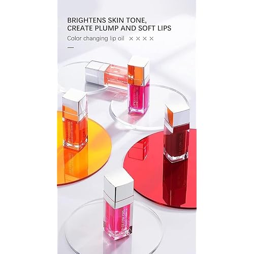 3-in-1 Plumping & Hydrating Lip Oil Gloss - Tinted, Long Lasting, Natural Lip Plumper (01+12+15)