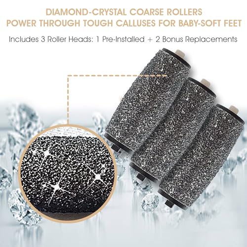 Care me Rose Gold Electric Callus Remover Wand - Rechargeable Foot File & Pedicure Tool