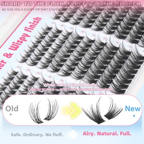 Wispy Lash Clusters 8-16mm C Curl Extensions 216Pcs DIY