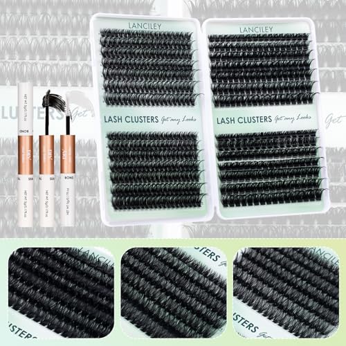 Individual Lash Clusters Kit 4 Styles 10-18mm Bond & Seal Tweezers