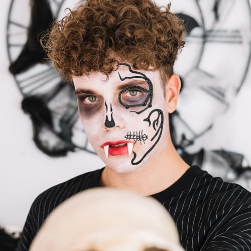 Parma77 Skeleton Accessories Skull Face Stick On Skeleton Face Stickers Gems Halloween Face Jewels Makeup for Women