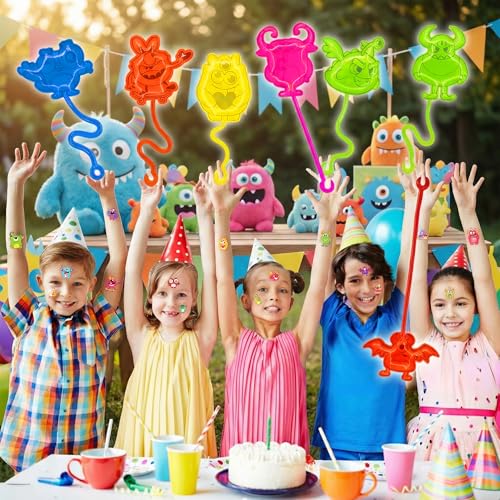 48 PCS Monster Party Favors - Stick Hands & Tattoos Goodie Bag Set