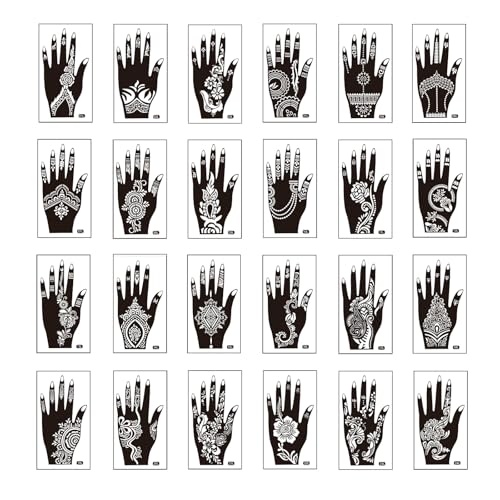 48 Sheets Henna stencils for hands,henna stencils,Henna Stencil Kit, Large Indian Temporary Tattoo Stickers
