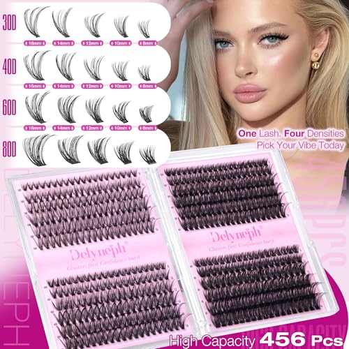 Lash Clusters Kit 30D-80D Wispy Eyelash Extensions 8-16mm 456Pcs