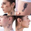 Temporary Tattoos 8-Piece Set – Microphone, Dollar, Anchor