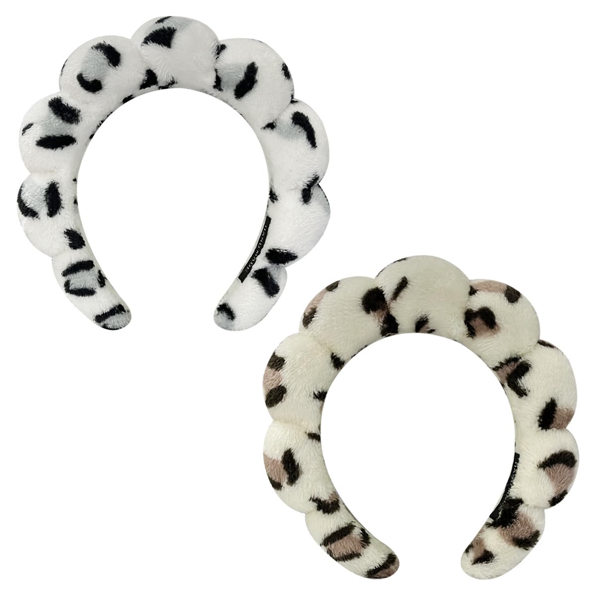 KVZVK 2 Pack Hairband, Sponge Spa Makeup Headband for Women Facial Skincare, Leopard Print