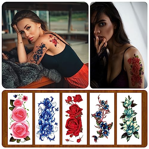 Kotbs Waterproof Temporary Tattoos - 21 Flower Sheets