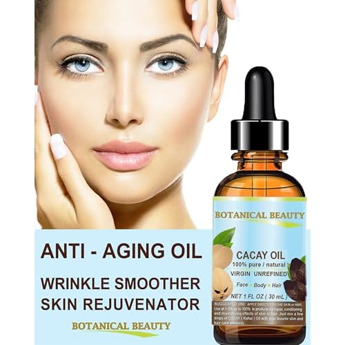 Botanical Beauty CACAY OIL 100% Pure Natural Virgin Unrefined Cold-pressed carrier oil WILD GROW 1 Fl oz 30 ml For Face, Skin, Body, Hair. Anti Wrinkle Face Oil Natural Retinol Vitamin A, Vitamin E