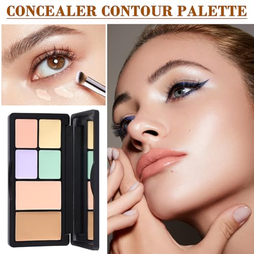 PPPanYiDi 6-Color Correcting Concealer Palette with Brush – Waterproof Full Coverage Makeup Kit #01