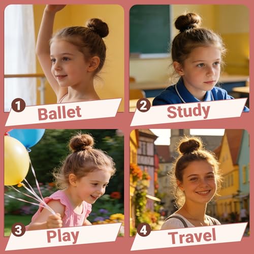 Hair Bun Maker Set with 8 Bun Makers, Hair Nets & Bobby Pins