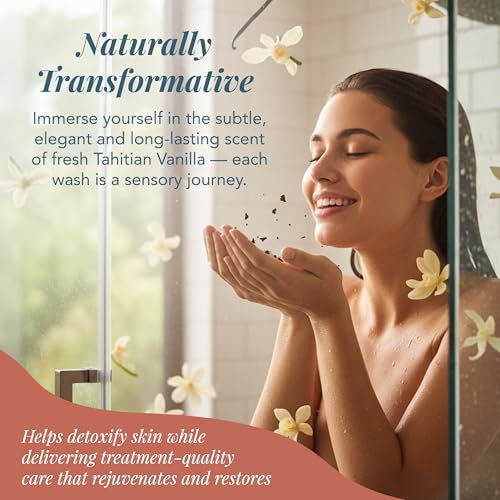Saavy Naturals Body Scrub - Scented Sugar Vanilla Extract, Natural Body Scrub & Vegan Exfoliating with Vitamin E, Gentle for Sensitive Skin ? Made in USA ? Tahitian Vanilla (1 Pack) - 12 oz