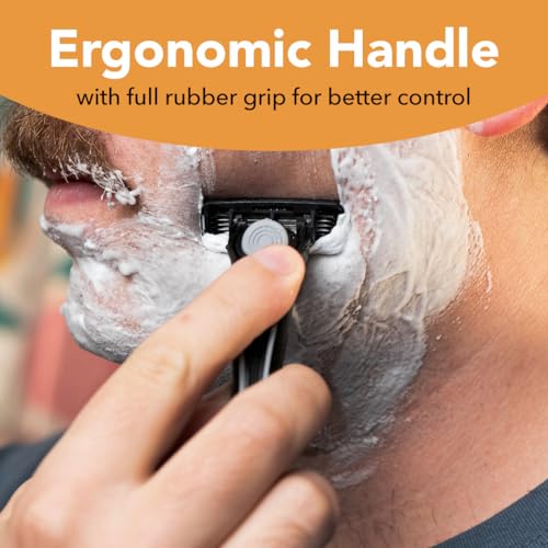 BIC Flex 4 Refillable Razors for Men, Long-Lasting 4 Blade Razor Refills for Sensitive Skin, 10 Razor Cartridges