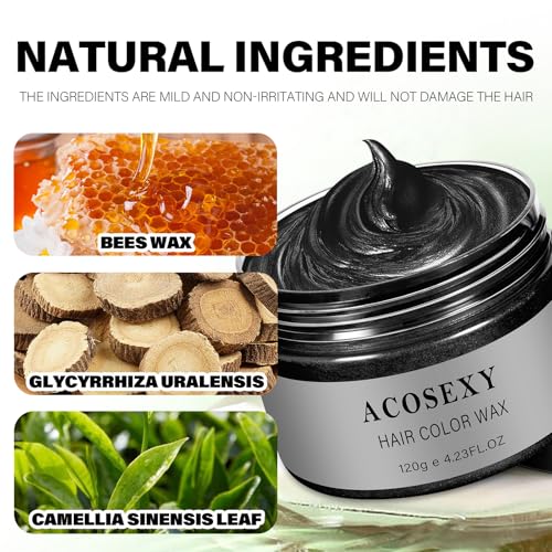 Temporary Hair Color Wax Dye (Black, 120g) – Washable