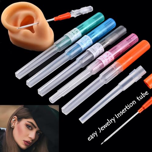 Catheter Piercing Needles Set - 10 Assorted 14G-22G for Body Piercing