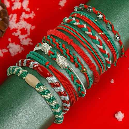 20 Pcs Christmas Hair Ties Elastic Boho Hair Tie Bracelets for Women Non Damage Hair Bands for Thick Thin Hair Cute Braided Hair Ties for Ponytail Holders Christmas Gifts