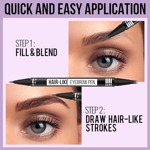 Microblading Eyebrow Pen - 2-in-1 Dual-Tip Waterproof Brow Pencil, Light Brown