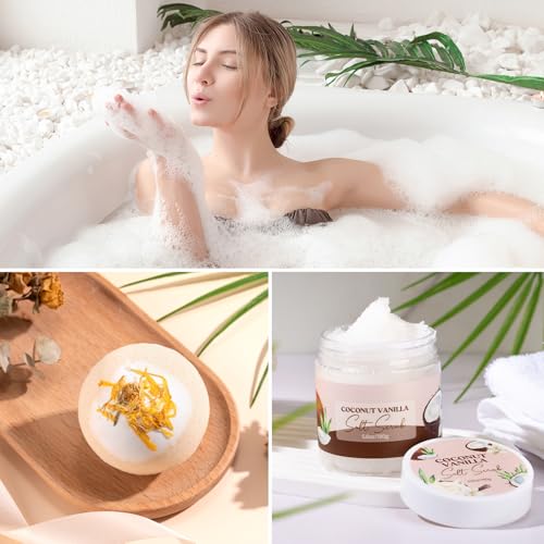 Spa Gift Basket for Women - 8pc Coconut Self Care Set