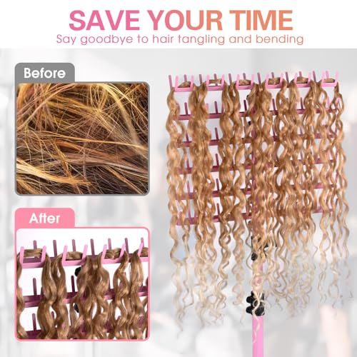 Klvied Braiding Hair Rack 144 Pegs, Adjustable Standing Holder