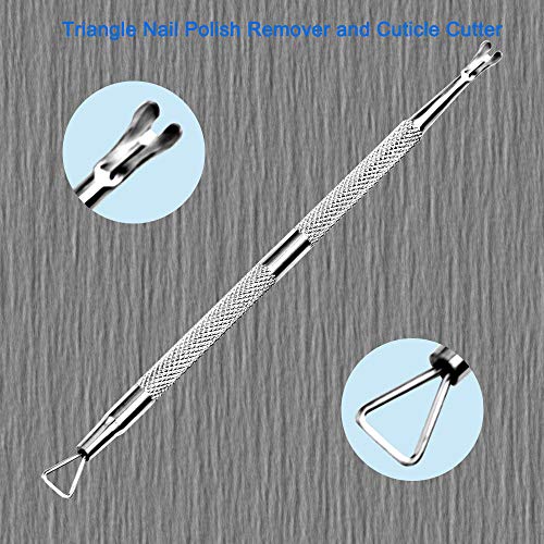 HIFAU 2-Piece Stainless Steel Cuticle Pusher & Trimmer Set for Nails