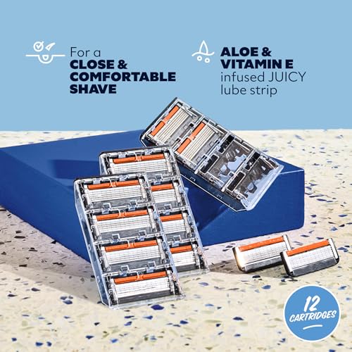 Dollar Shave Club | 6 Blade Razor Refills (12 Pack) | 6 Stainless Steel Blades for a Close & Comfortable Shave