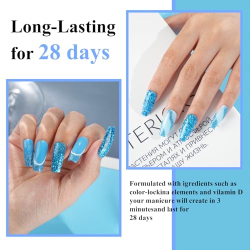 Eodci Dip Powder Nail Starter Kit - 6 Colors Glitter Dipping Powder Set